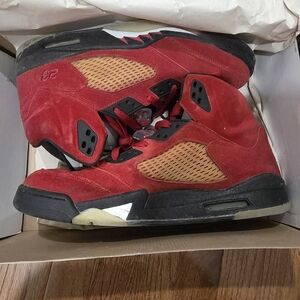 Jordan Red and Tan Sneakers